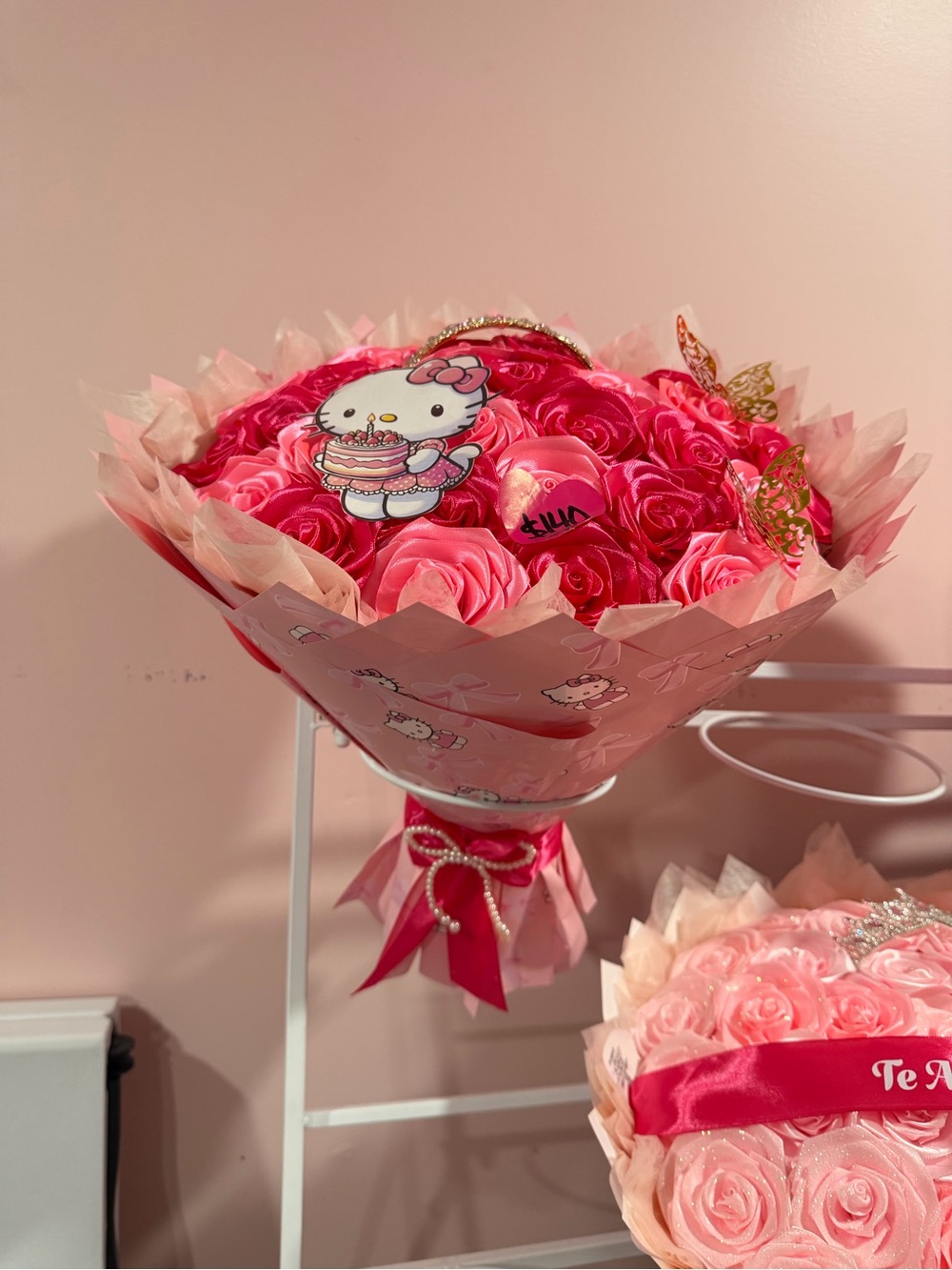 Hello Kitty Pink Rose Bouquet with Character Topper